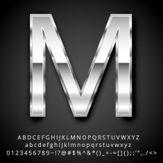 silver font