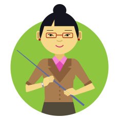 Female teacher with pointer