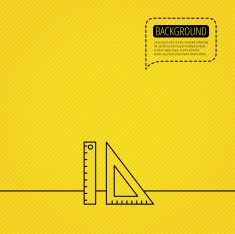 Triangular ruler icon Straightedge sign N8