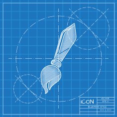 Vector brush icon Eps10 N2