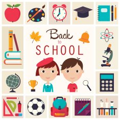 Back to school elements set N2