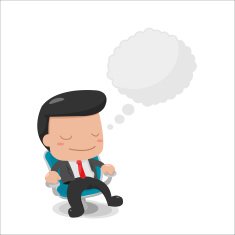 Man Sit down Thinking Buble Text Vector