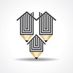 home with pencil education concept stock vector