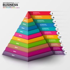 Abstract 3D digital business Infographic N6