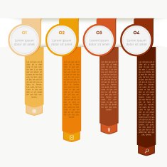 Vector colorful ribbon info graphic N4