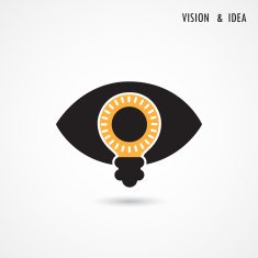 Vision and ideas sign eye icon light bulb symbol