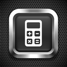 Calculator on Black Square Button