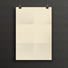 Hanging Paper vertical Sheet folded in six