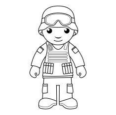 Soldier - coloring page for kids N2