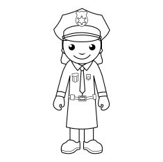 Police officer - coloring page for kids N2