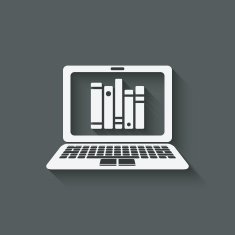distance online library study or bookstore concept