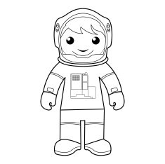 Astronaut - coloring page for kids N2