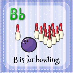 Flashcard of B bowling
