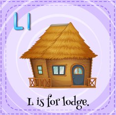 Flashcard L for lodge