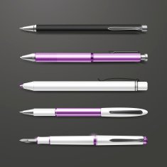 graceful purple pens set
