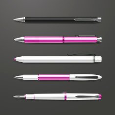 graceful pink pens set
