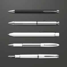 graceful white pens set