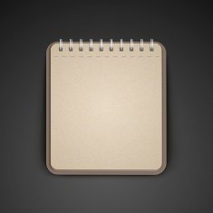open checked brown notebook over black