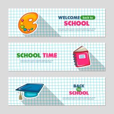 School flat vector banners N2
