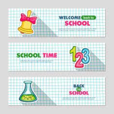 School flat vector banners N6