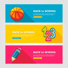 School flat vector banners N8