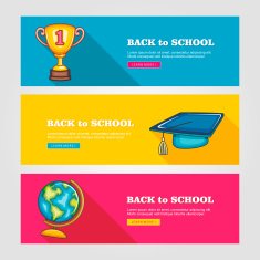 School flat vector banners N9