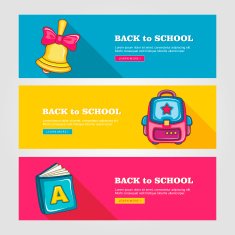 School flat vector banners N10