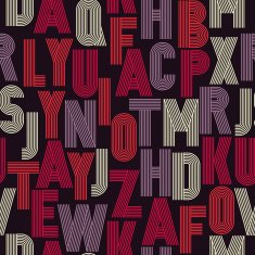 Retro stripes funky fonts seamless pattern N2