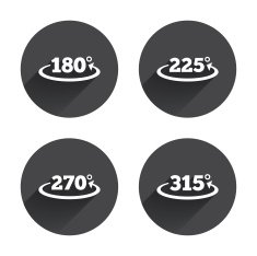 Angle degrees icons Geometry math signs N21