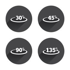 Angle degrees icons Geometry math signs N22