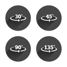 Angle degrees icons Geometry math signs N23