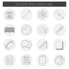 Back to School icon vector set