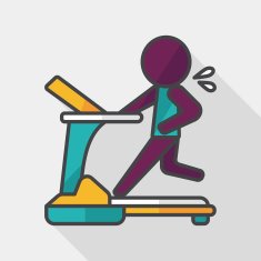 treadmill flat icon with long shadow eps10