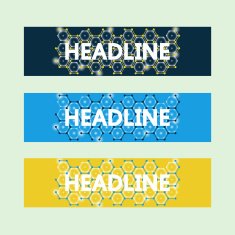 Set of three creative banners Technology color background