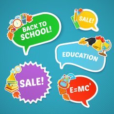 School bright stickers set