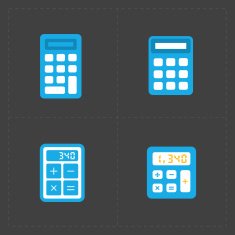 Vector colorful calculator icons set N2