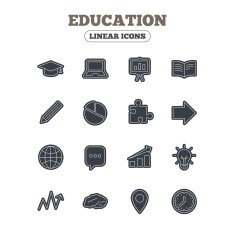 Education icon Graduation cap pencil and book N2