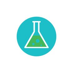 Flat web icon of test tube