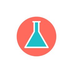 Flat web icon of test tube N2