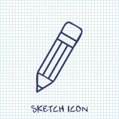 Vector sketch icon of pencil