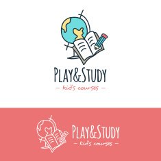 Vector cartoon style education logo Hand drawn study doodle logotype N2