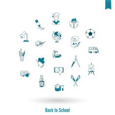 school and education icons N347
