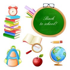 School elements isolated on white N2