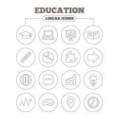 Education icon Graduation cap pencil and book N3