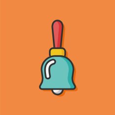 school bell color line icon N2