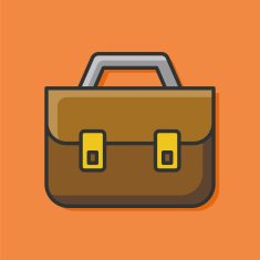 briefcase color line icon