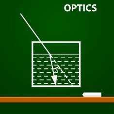 Infographic Physics Geometrical optics on chalkboard background Vector illustration N11