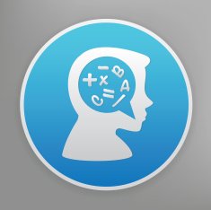 Brain idea icon on blue background clean vector