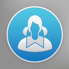 Student icon on blue background clean vector