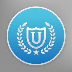 University icon on blue background clean vector